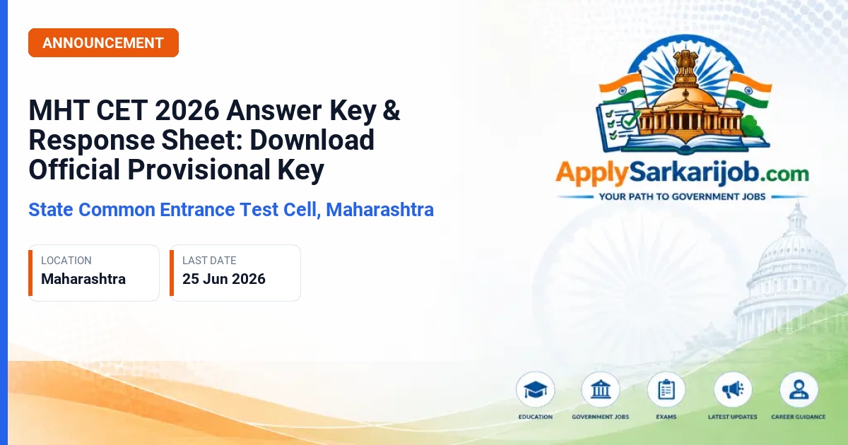 State Common Entrance Test Cell, Maharashtra - MHT CET 2026 Entrance Examination Official Notification Poster & Schedule