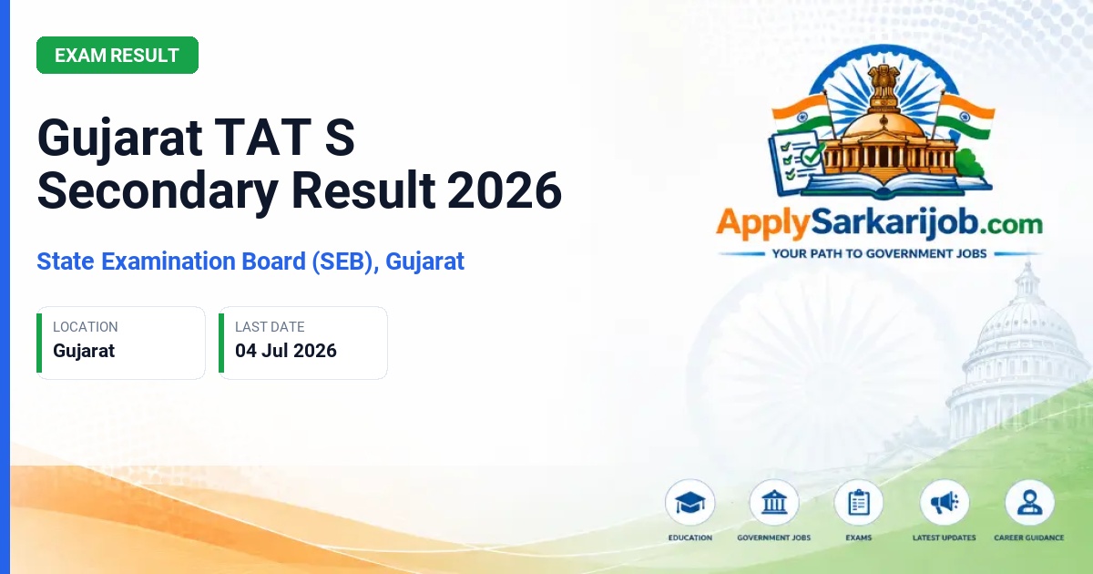 State Examination Board (SEB), Gujarat - Secondary School Teacher Official Notification Poster & Schedule