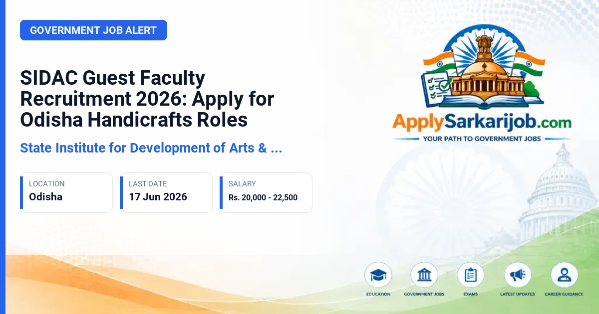 State Institute for Development of Arts & Crafts (SIDAC) - Guest Faculty Official Notification Poster & Schedule