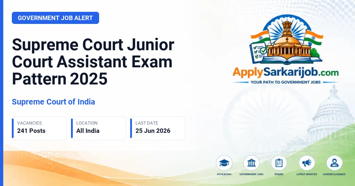 Supreme Court of India - Junior Court Assistant Official Notification Poster & Schedule