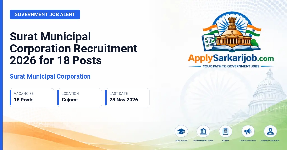Surat Municipal Corporation - Supervisor, Assistant Engineer and More Official Notification Poster & Schedule