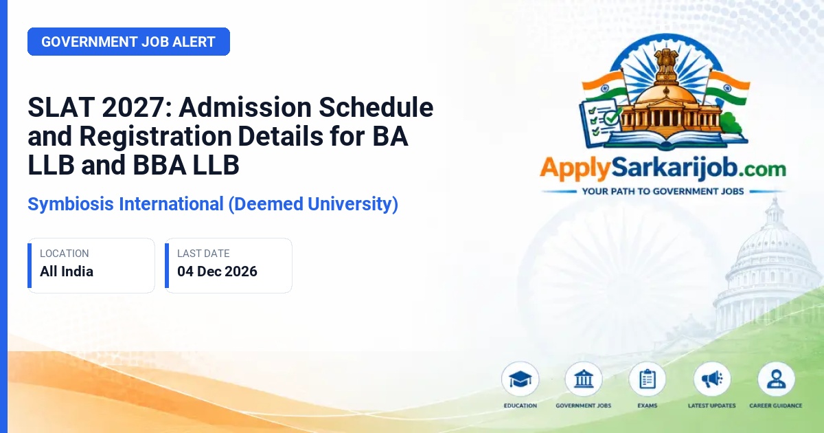 Symbiosis International (Deemed University) - BA LLB / BBA LLB Admission Official Notification Poster & Schedule