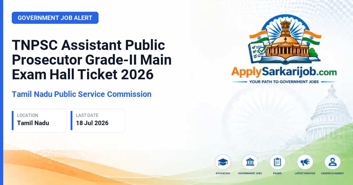 Tamil Nadu Public Service Commission - Assistant Public Prosecutor Grade-II Official Notification Poster & Schedule