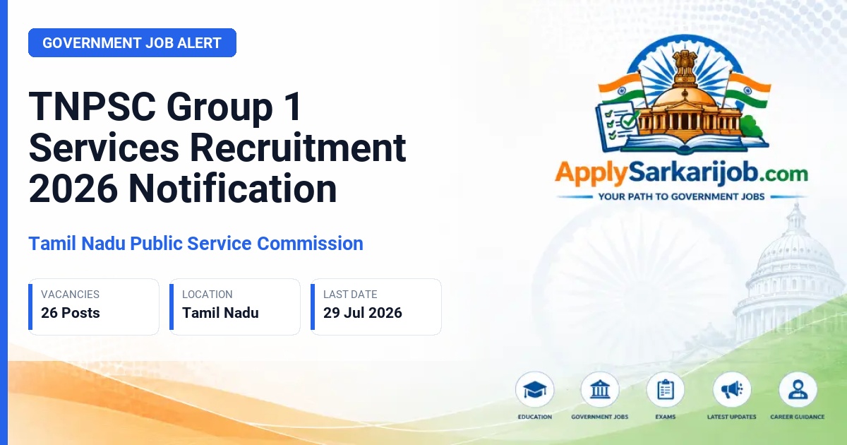 Tamil Nadu Public Service Commission (TNPSC) - Deputy Collector, Assistant Commissioner, District Registrar, and others Official Notification Poster & Schedule