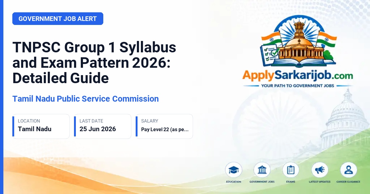Tamil Nadu Public Service Commission (TNPSC) - Group 1 Services Official Notification Poster & Schedule