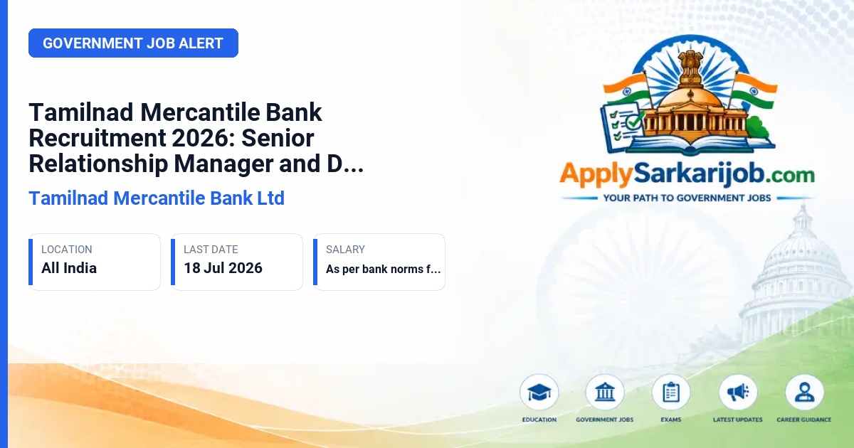 Tamilnad Mercantile Bank Ltd - Senior Relationship Manager & Data Scientist Official Notification Poster & Schedule
