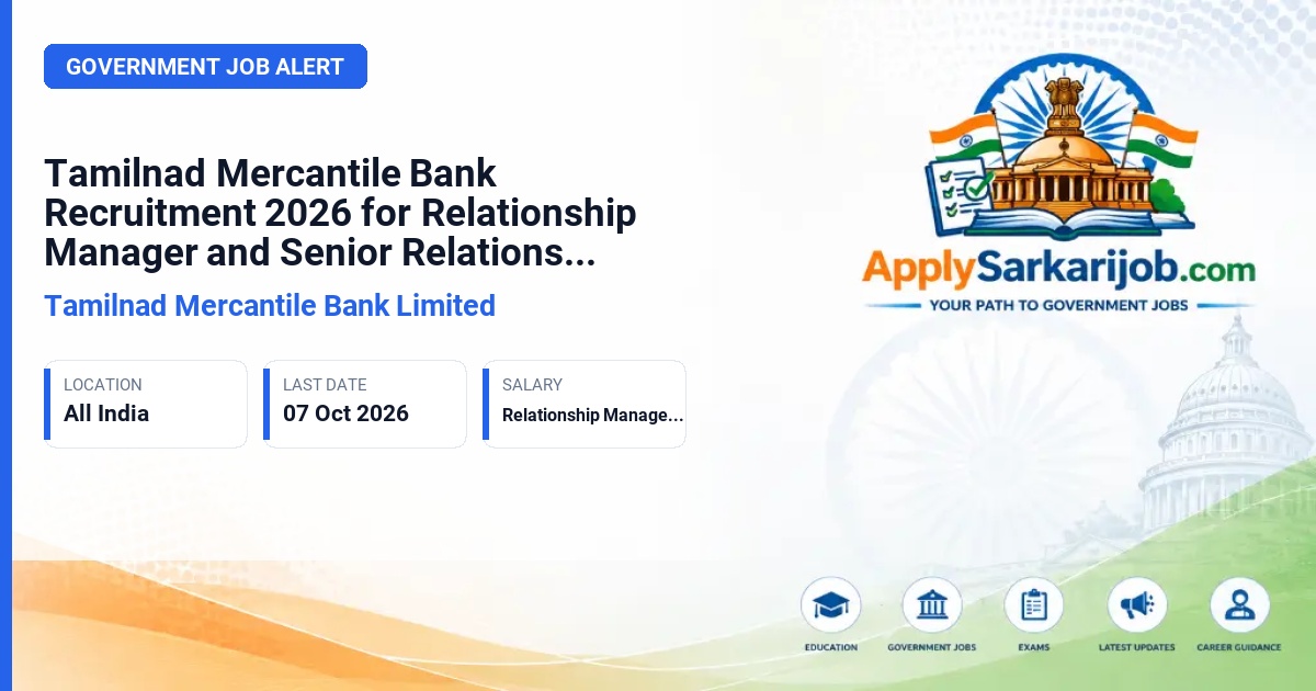 Tamilnad Mercantile Bank Limited - Relationship Manager and Senior Relationship Manager Official Notification Poster & Schedule