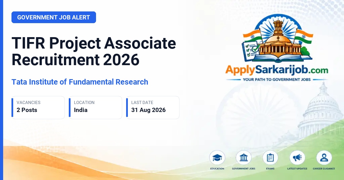 Tata Institute of Fundamental Research - Project Associate Official Notification Poster & Schedule