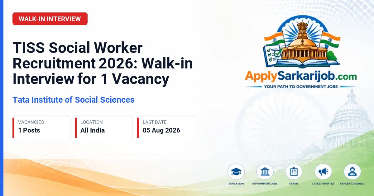 Tata Institute of Social Sciences (TISS) - Social Worker Official Notification Poster & Schedule