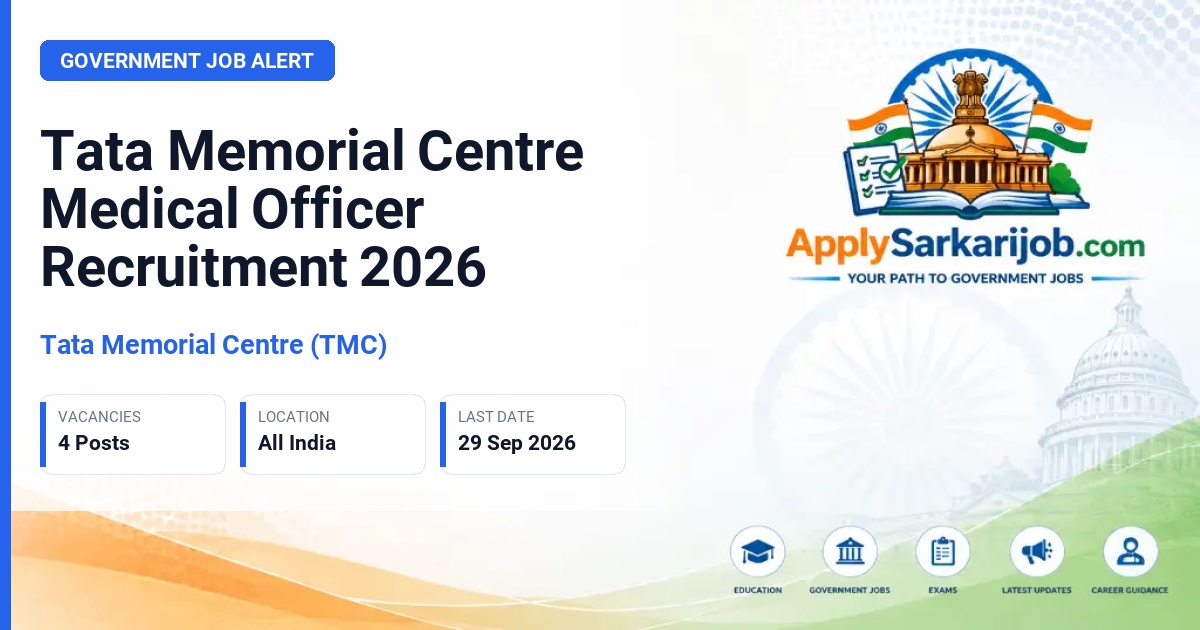 Tata Memorial Centre (TMC) - Medical Officer Official Notification Poster & Schedule