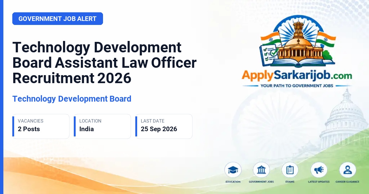 Technology Development Board - Assistant Law Officer Official Notification Poster & Schedule