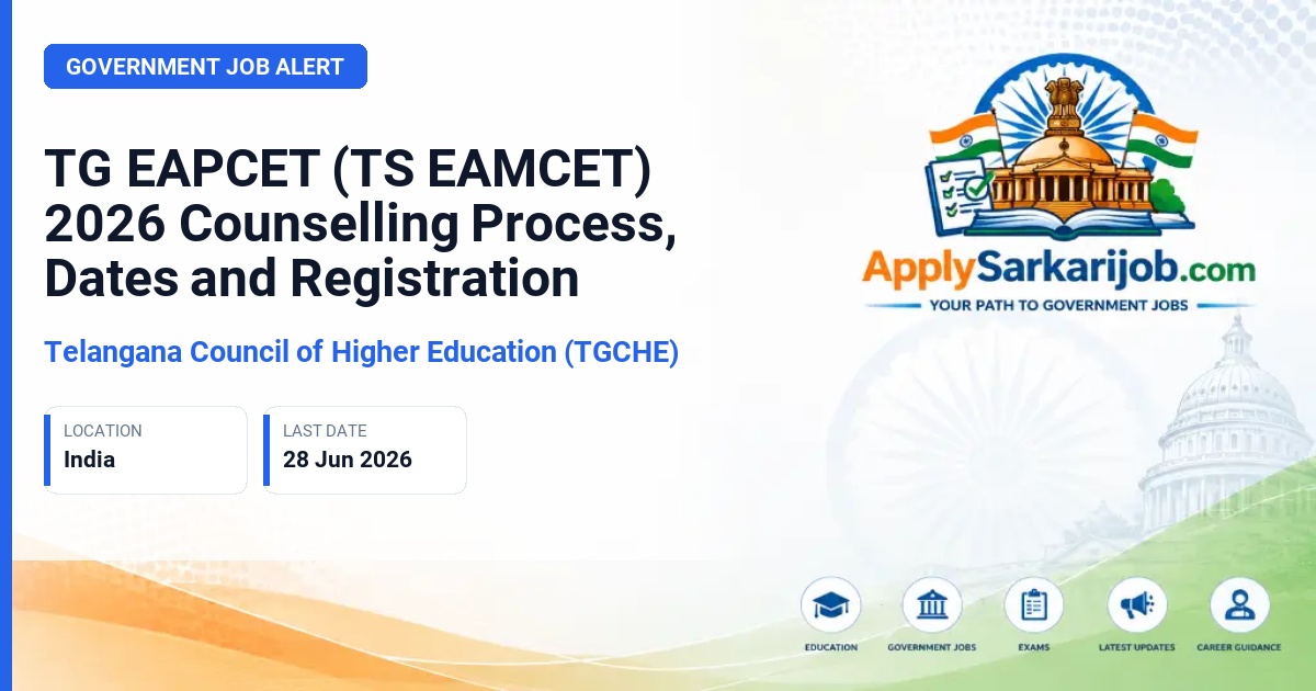 Telangana Council of Higher Education (TGCHE) - Admission into Engineering, Agriculture, and Pharmacy Courses Official Notification Poster & Schedule