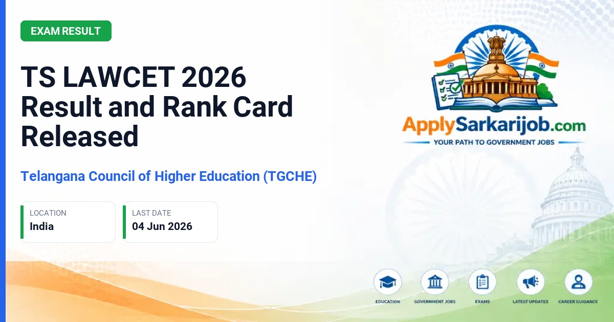 Telangana Council of Higher Education (TGCHE) - TS LAWCET 2026 Result and Rank Card Released Official Notification Poster & Schedule