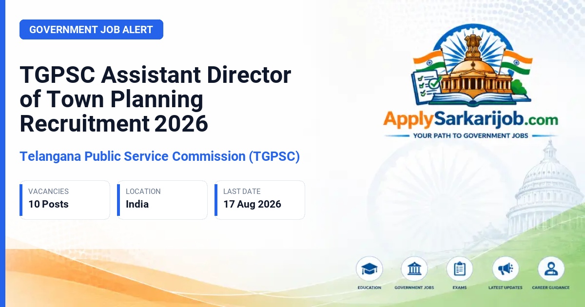 Telangana Public Service Commission (TGPSC / TSPSC) - Assistant Director of Town Planning Official Notification Poster & Schedule