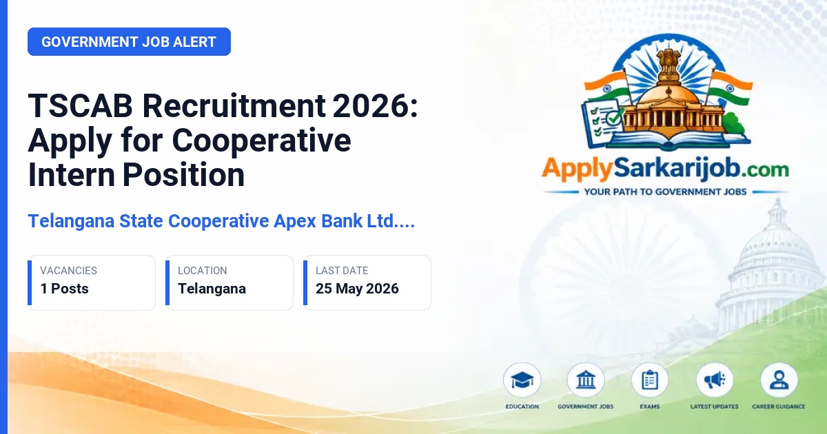 Telangana State Cooperative Apex Bank Ltd. (TSCAB) - Cooperative Intern Official Notification Poster & Schedule