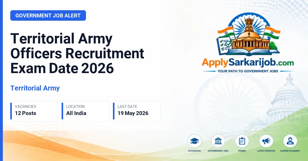 Territorial Army - Officers Official Notification Poster & Schedule