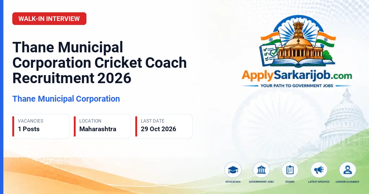 Thane Municipal Corporation - Cricket Coach Official Notification Poster & Schedule