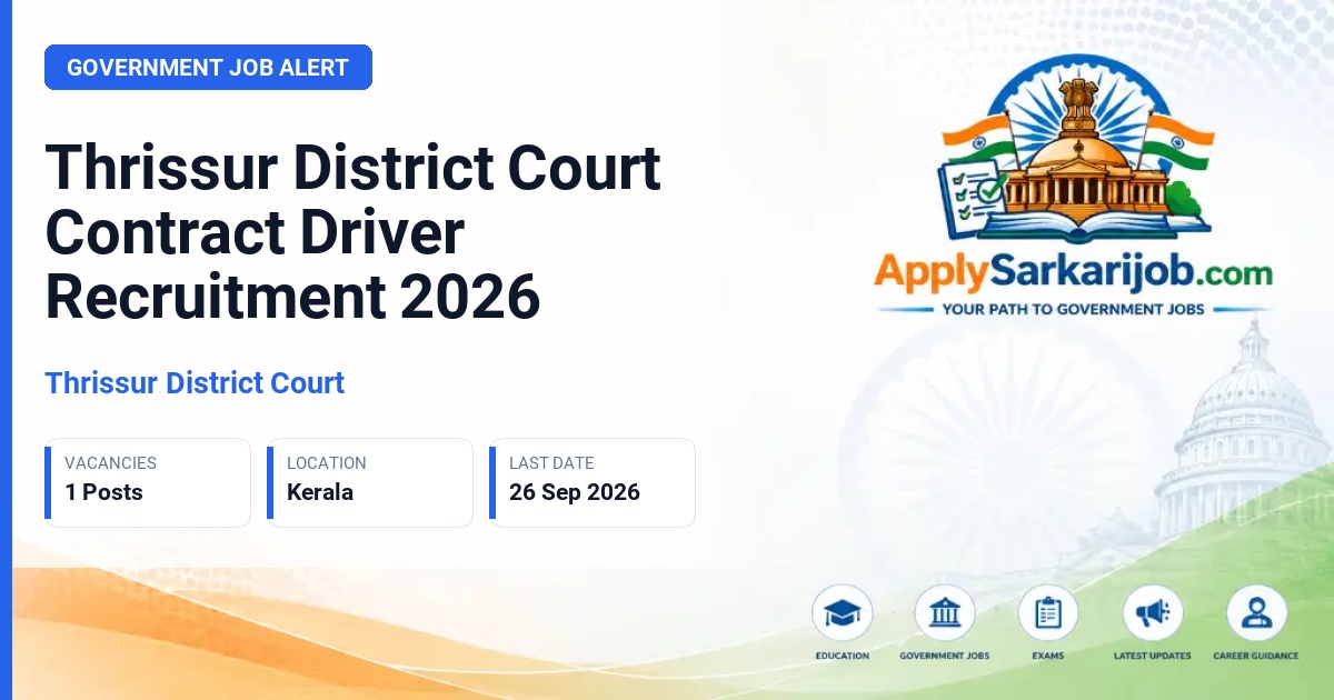 Thrissur District Court - Contract Driver Official Notification Poster & Schedule