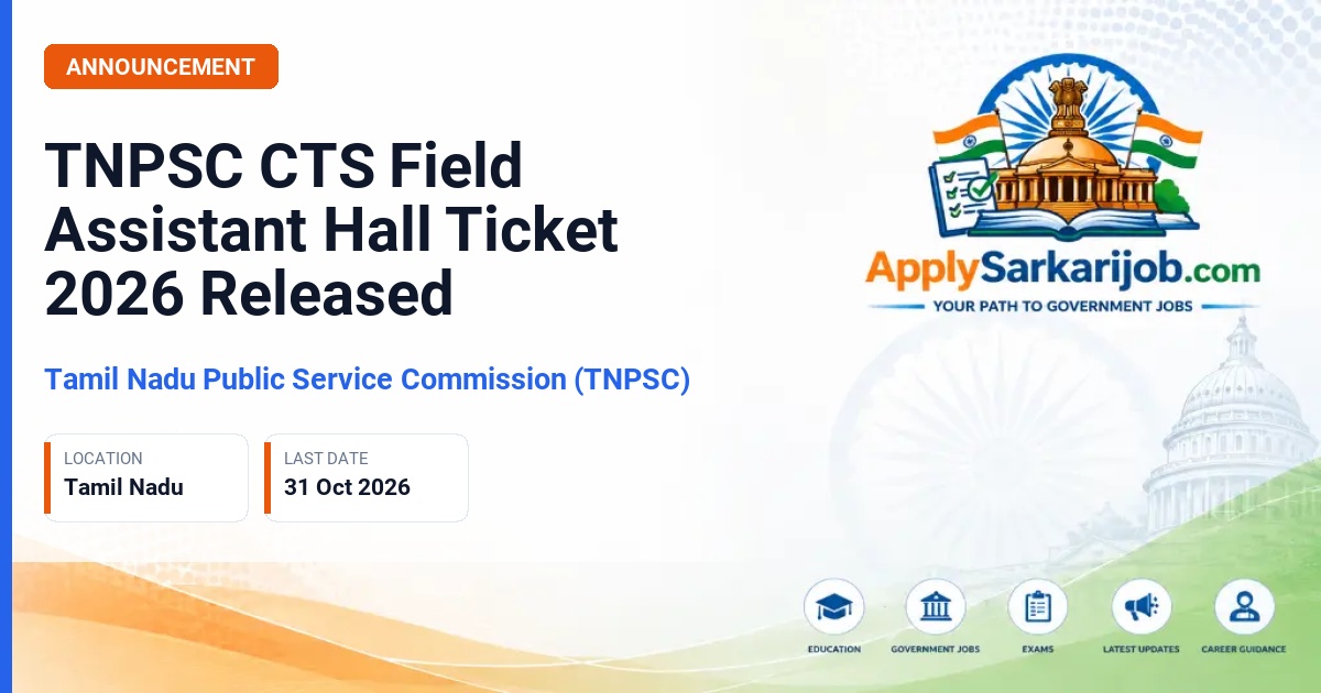Tamil Nadu Public Service Commission (TNPSC) - Field Assistant Official Notification Poster & Schedule