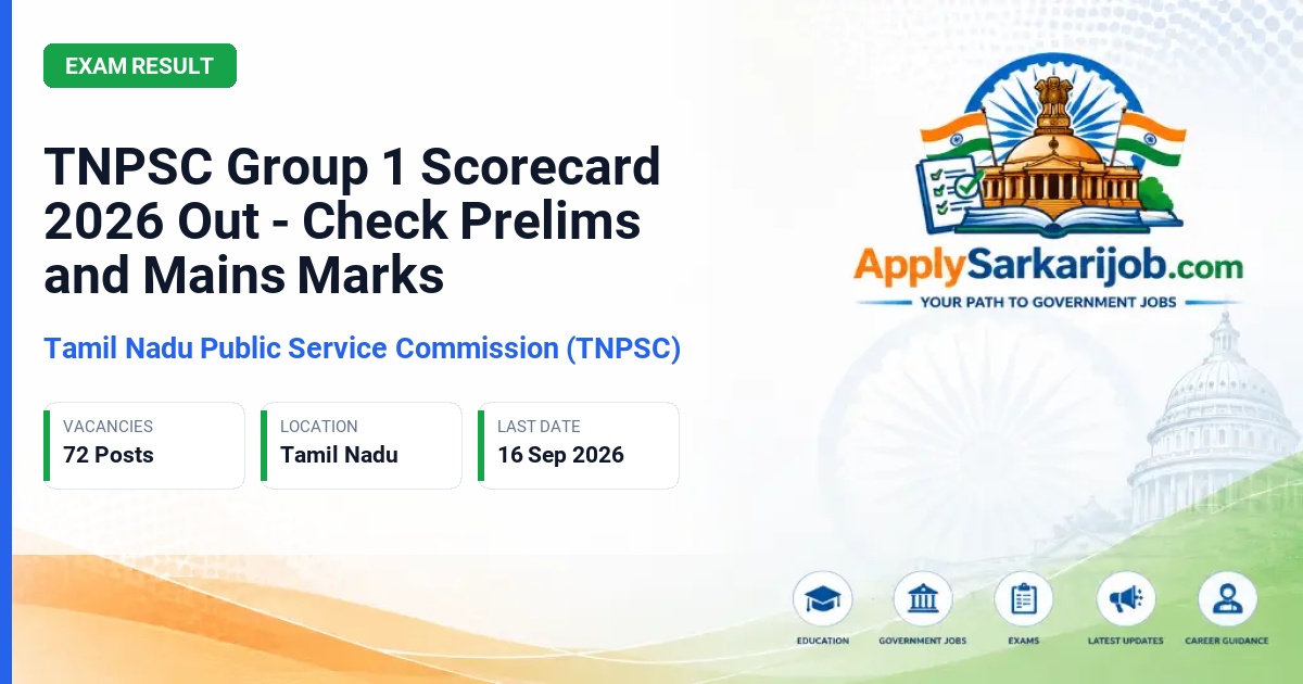 Tamil Nadu Public Service Commission (TNPSC) - Combined Civil Services Examination – I (Group I & Group I-A Services) Official Notification Poster & Schedule