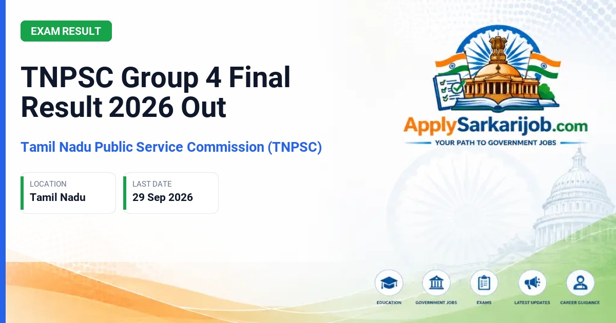 Tamil Nadu Public Service Commission (TNPSC) - Group 4 (Group-IV Services) Official Notification Poster & Schedule