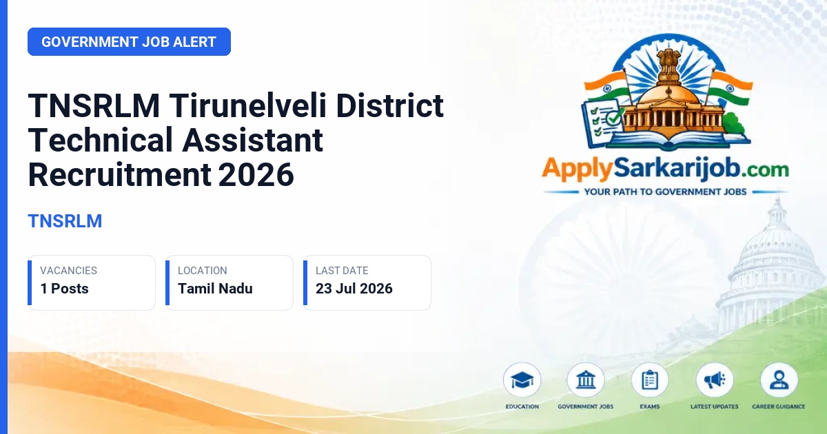 TNSRLM - District Technical Assistant (Farm) Official Notification Poster & Schedule