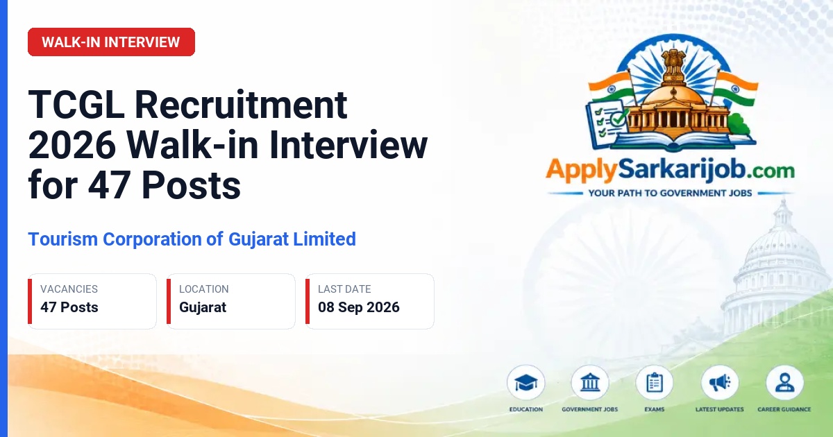 Tourism Corporation of Gujarat Limited - Project Engineer, Associate Manager, Executive & Office Assistant Official Notification Poster & Schedule