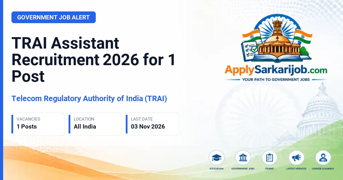 Telecom Regulatory Authority of India (TRAI) - Assistant Official Notification Poster & Schedule