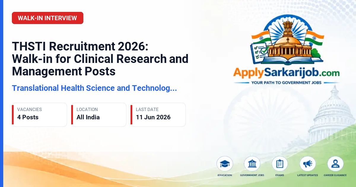Translational Health Science and Technology Institute - Clinical Research Associate, Quality Manager and Others Official Notification Poster & Schedule