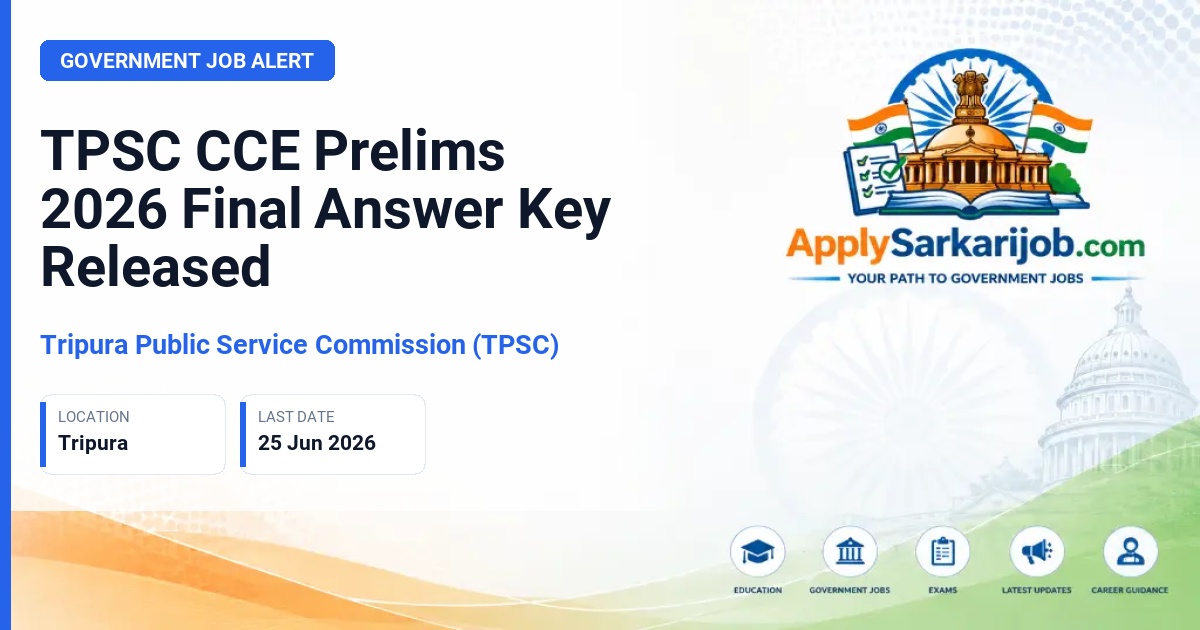 Tripura Public Service Commission (TPSC) - Miscellaneous Posts Official Notification Poster & Schedule