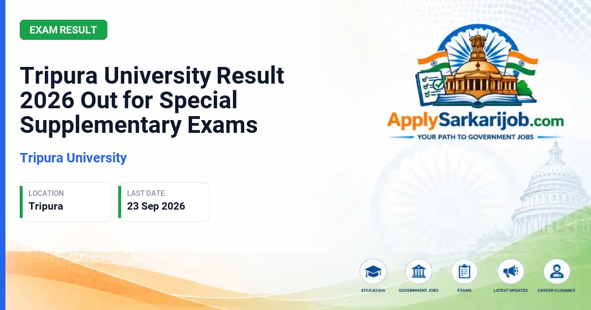 Tripura University - Special Supplementary Examinations Official Notification Poster & Schedule