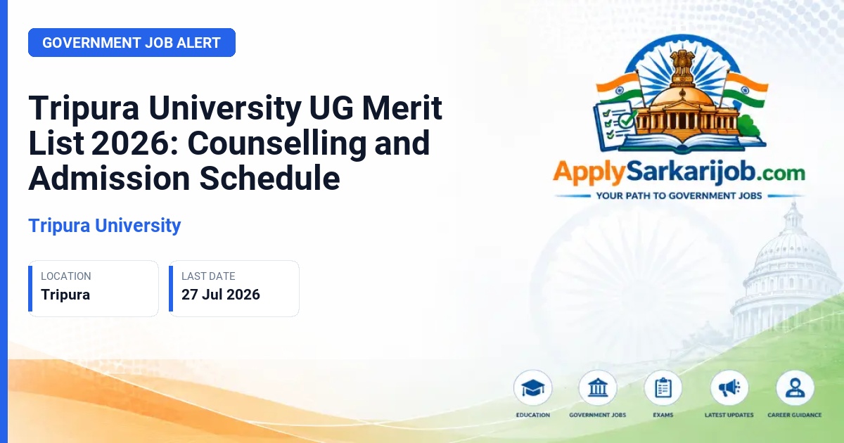 Tripura University - Undergraduate and Integrated Programmes Official Notification Poster & Schedule
