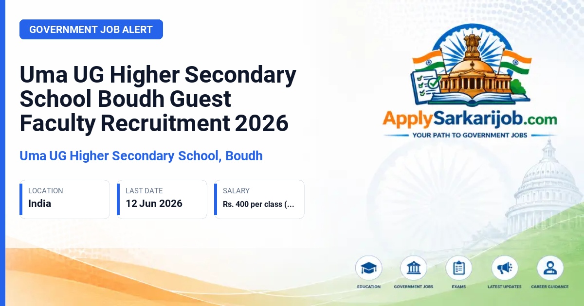 Uma UG Higher Secondary School, Boudh - Guest Faculty Official Notification Poster & Schedule