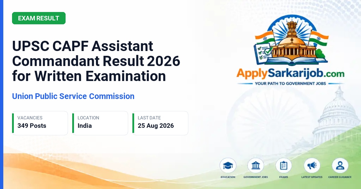 Union Public Service Commission (UPSC) - Assistant Commandant (Group A) Official Notification Poster & Schedule
