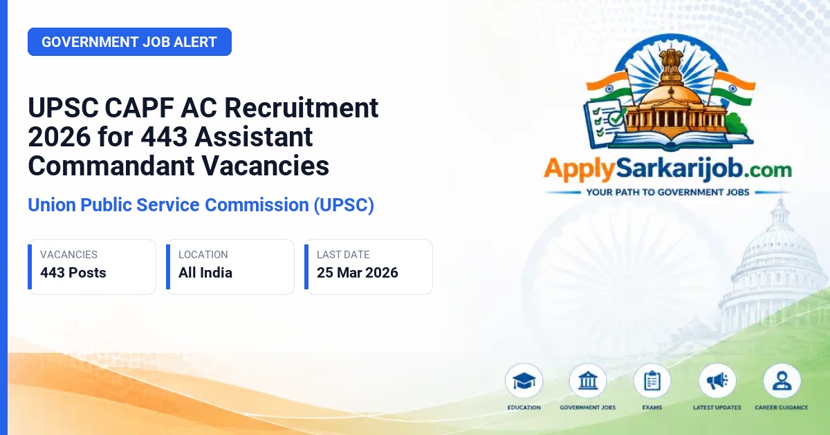Union Public Service Commission (UPSC) - Assistant Commandant (CAPF) Official Notification Poster & Schedule
