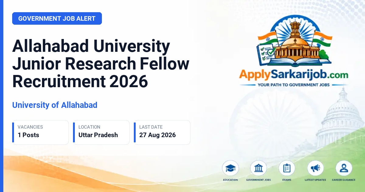 University of Allahabad - Junior Research Fellow Official Notification Poster & Schedule