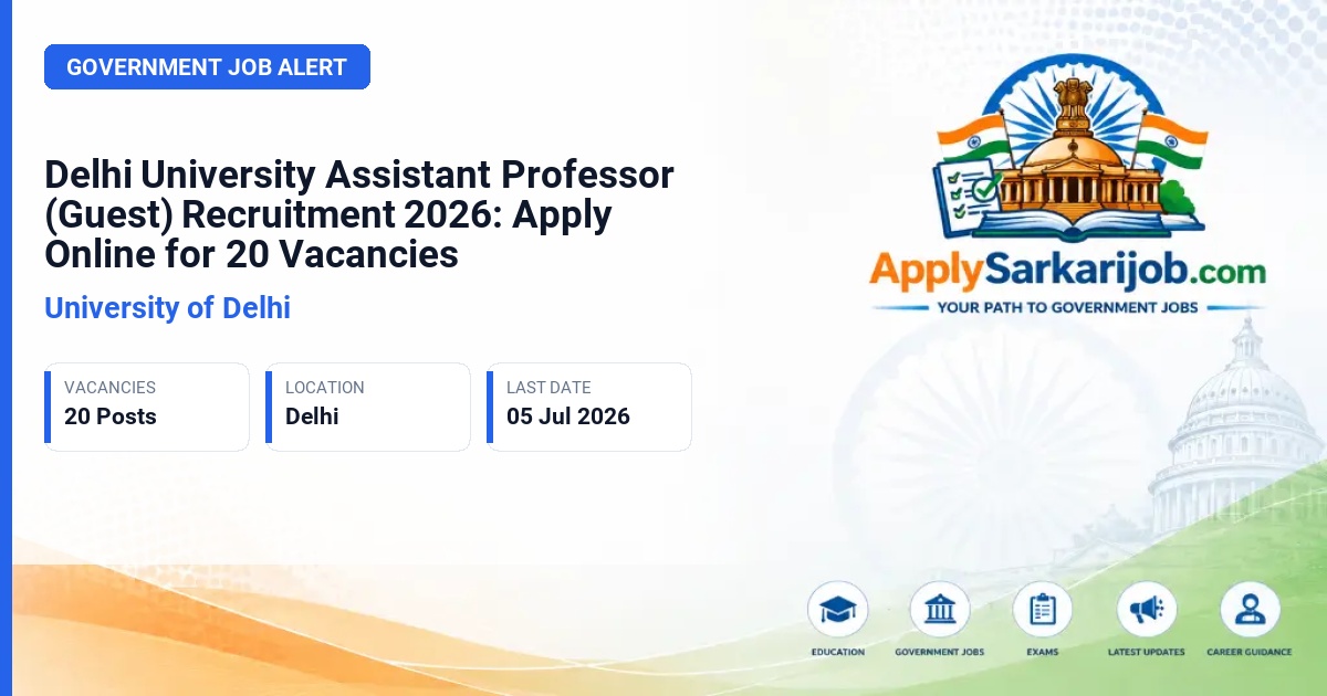 University of Delhi - Assistant Professor (Guest Basis) Official Notification Poster & Schedule
