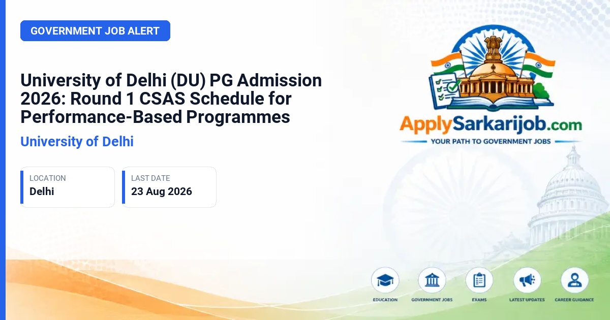 University of Delhi - Performance-Based Programmes Admission Official Notification Poster & Schedule