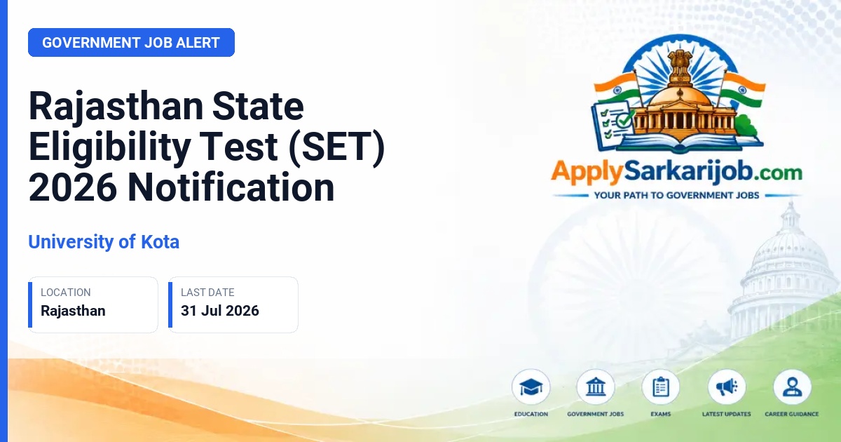 University of Kota - Assistant Professor (Eligibility Test) Official Notification Poster & Schedule