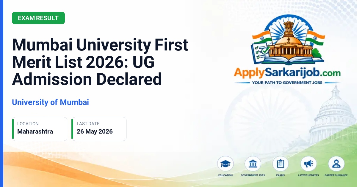 University of Mumbai - Mumbai University First Merit List 2026: UG Admission Declared Official Notification Poster & Schedule