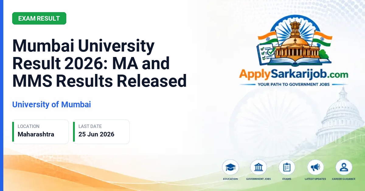 University of Mumbai - Mumbai University Result 2026: MA and MMS Results Released Official Notification Poster & Schedule