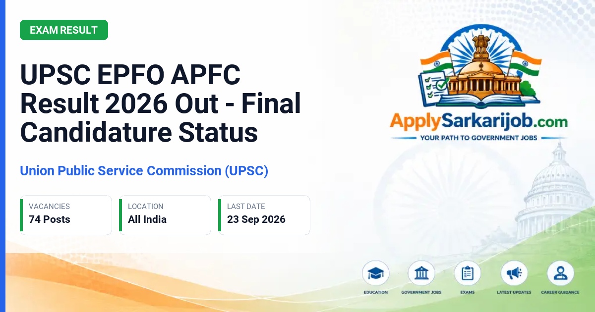 Union Public Service Commission (UPSC) - Assistant Provident Fund Commissioner (APFC) Official Notification Poster & Schedule