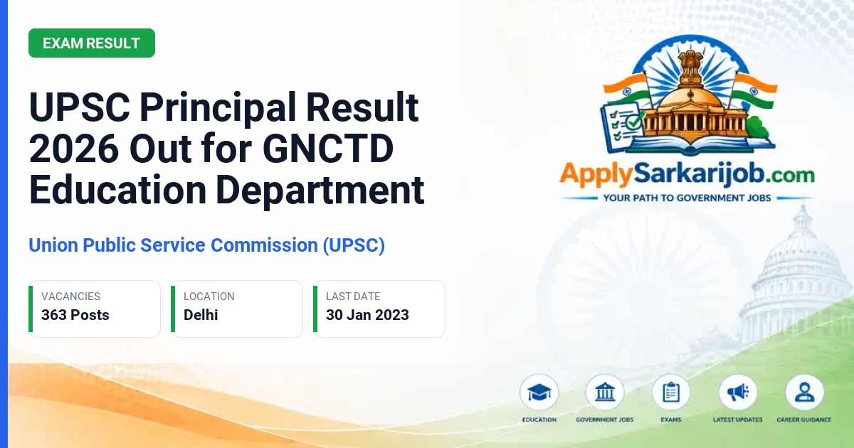 Union Public Service Commission (UPSC) - Principal Official Notification Poster & Schedule