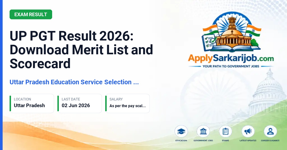 Uttar Pradesh Education Service Selection Commission (UPESSC) - Post Graduate Teacher (PGT) Official Notification Poster & Schedule
