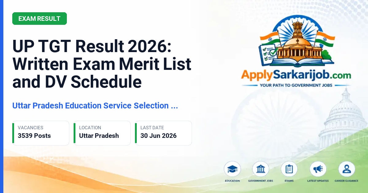 Uttar Pradesh Education Service Selection Commission (UPESSC) - Trained Graduate Teacher (TGT) Official Notification Poster & Schedule