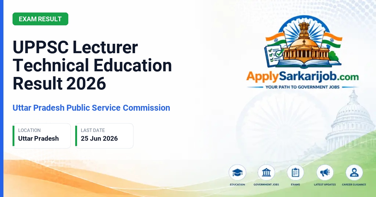Uttar Pradesh Public Service Commission (UPPSC) - Lecturer (Technical Education) Official Notification Poster & Schedule