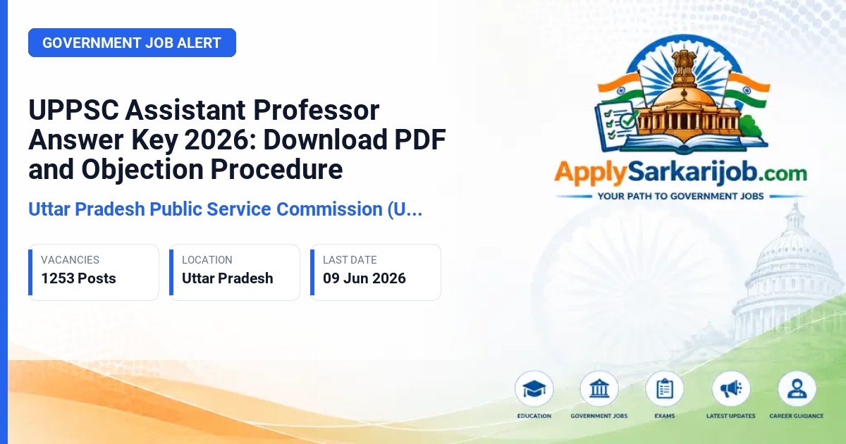 Uttar Pradesh Public Service Commission (UPPSC) - Assistant Professor (Government Degree College) Official Notification Poster & Schedule
