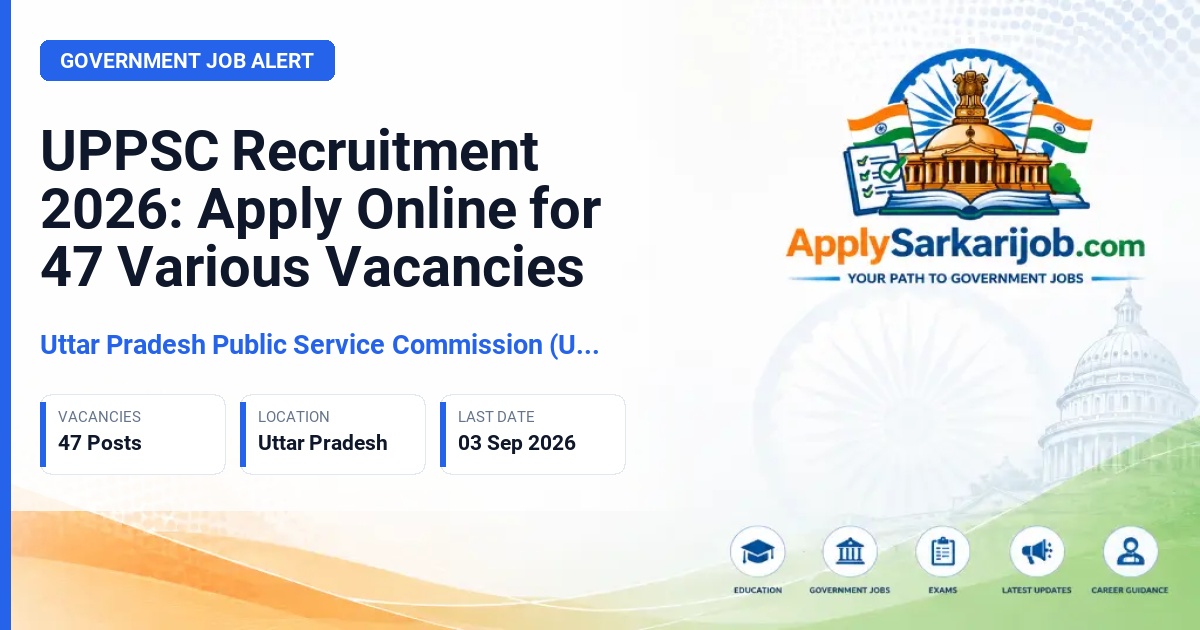 Uttar Pradesh Public Service Commission (UPPSC) - Architectural Assistant, Estate Manager, Microbiologist, Manager (System), Senior Programmer, Programmer Grade-2, Computer Operator Grade-B Official Notification Poster & Schedule