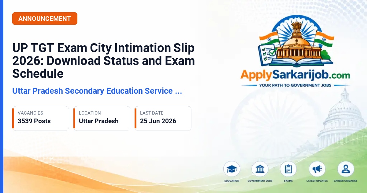 Uttar Pradesh Secondary Education Service Selection Board (UPSESSB) - Trained Graduate Teacher (TGT) Official Notification Poster & Schedule