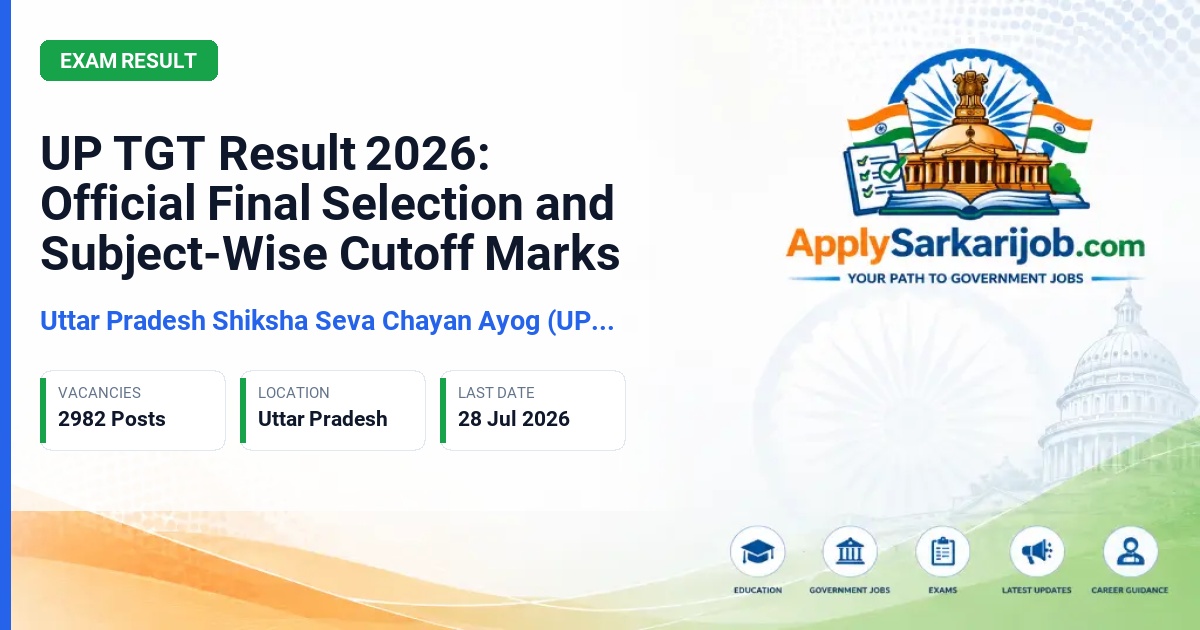 Uttar Pradesh Shiksha Seva Chayan Ayog (UPESSC) - Trained Graduate Teacher (TGT) Official Notification Poster & Schedule